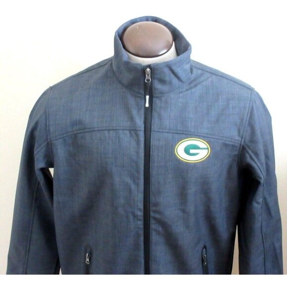 NFL G III Sports Green Bay Packers Men's Soft Shell Full Zipper Jacket Grey NWT - Picture 2 of 6